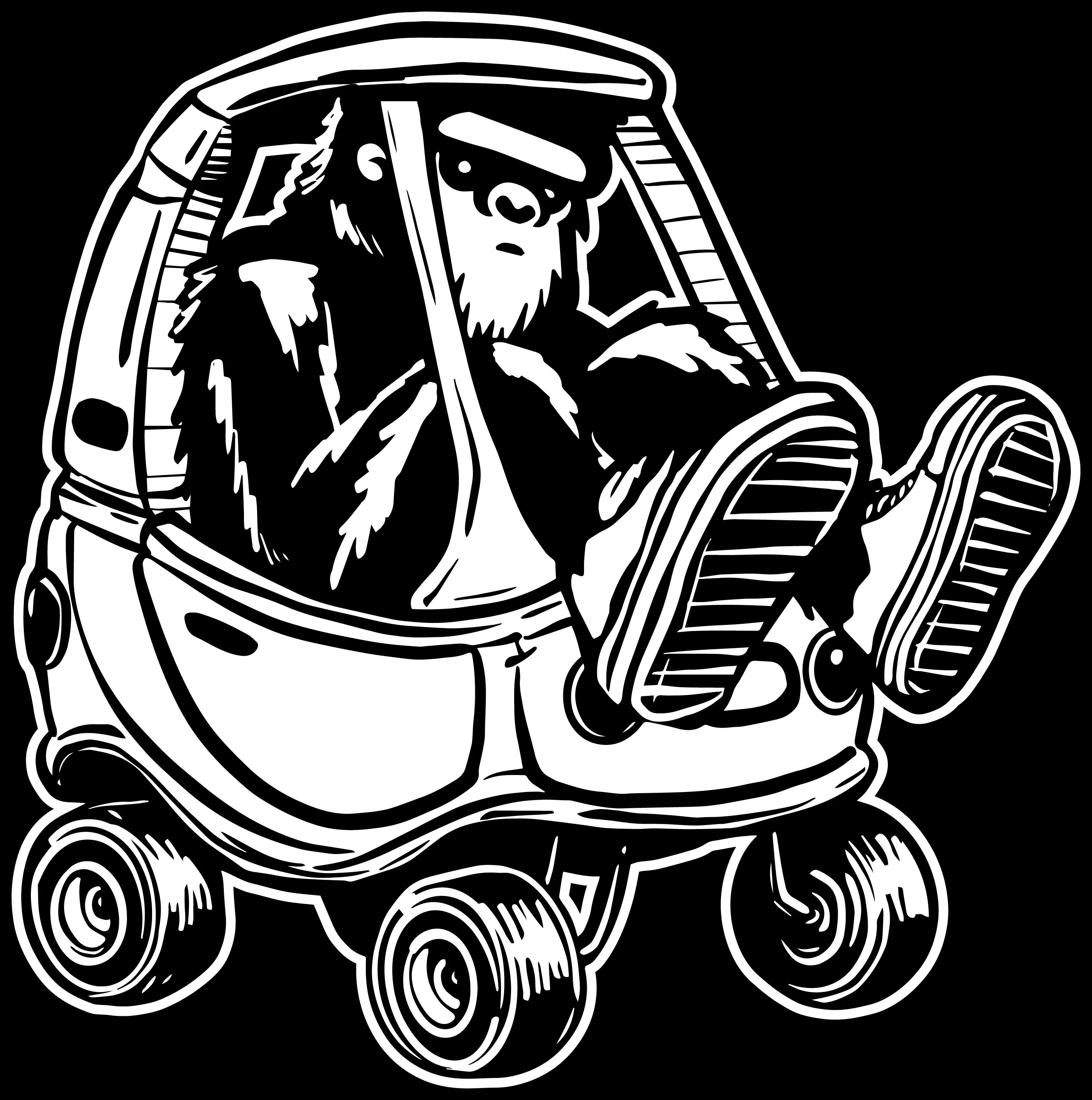 Hopper in a car